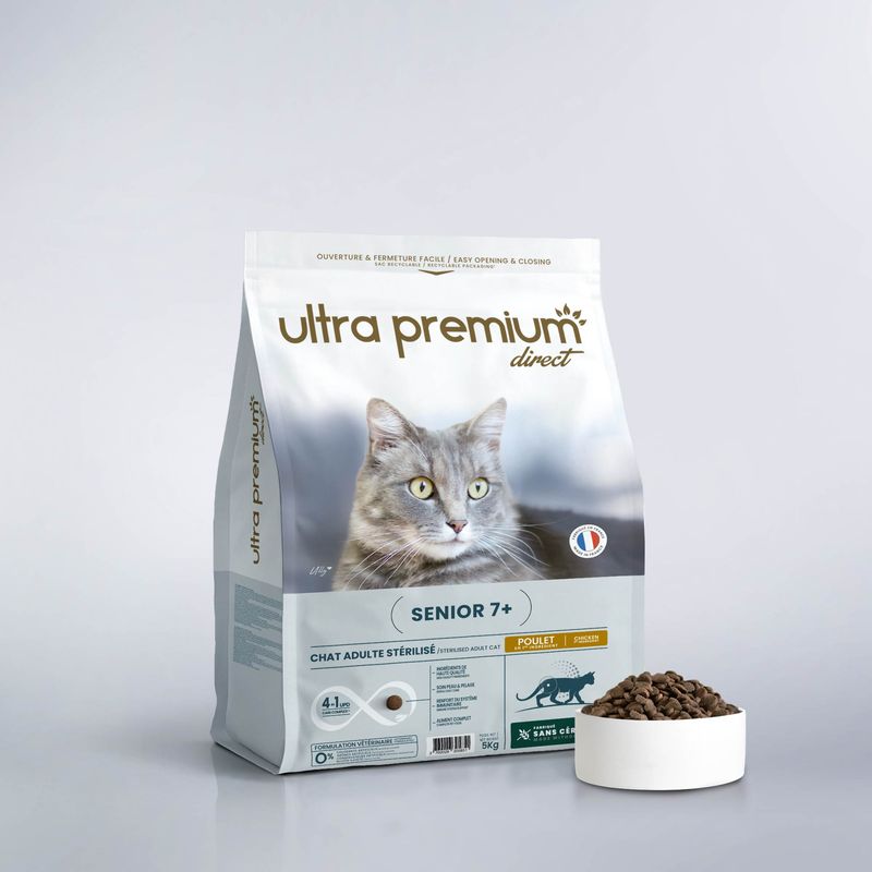 Sac de croquettes senior 7+ au poulet pour chat