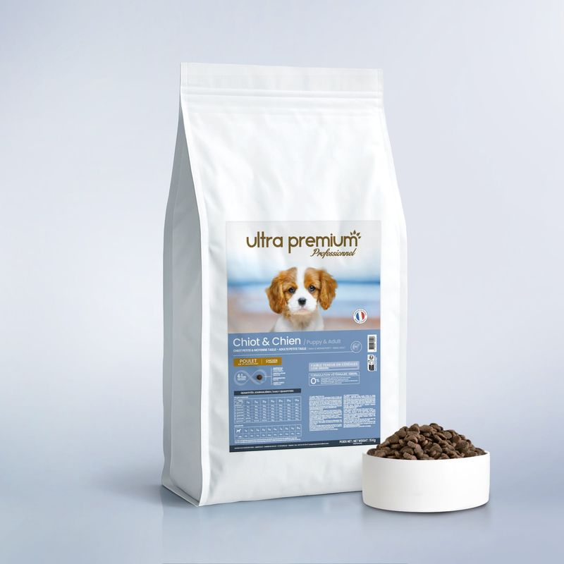 Croquettes super premium pour chiots de petite et moyenne taille - 15 kg