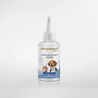 Lotion nettoyante oreilles pour chien et chat, sur fond blanc