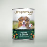 Boîte de pâtée pour chien sans céréales au poulet & dinde sur fond vert clair
